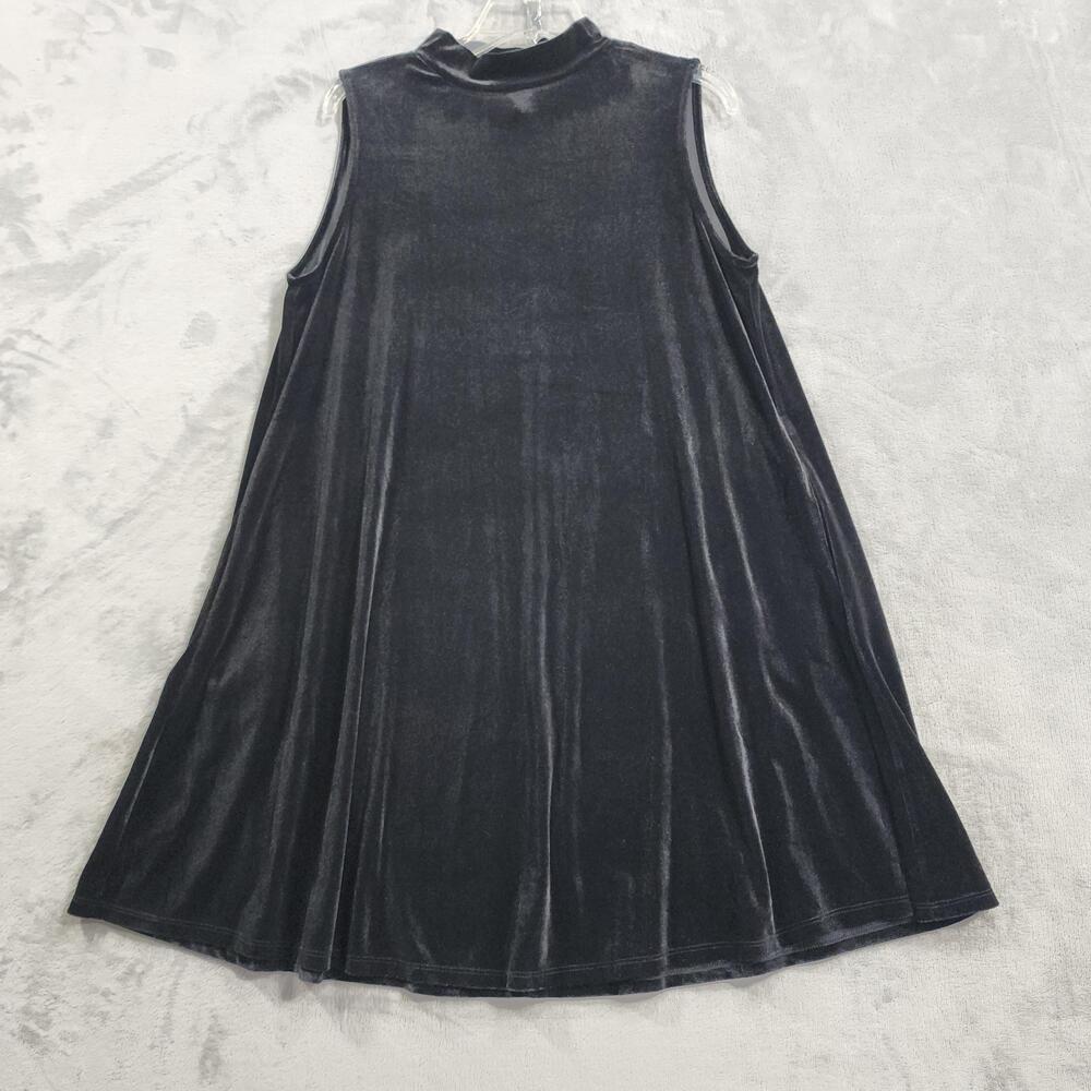NEW Agnes & Dora Dress Womens 2XL Black Velvet Mock Neck Swing Tank Pockets